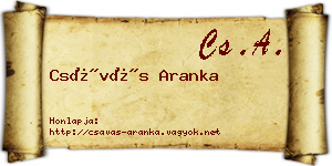 Csávás Aranka névjegykártya